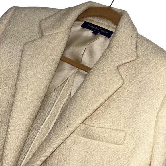 Ralph Lauren Purple Label Collection ivory herringbone wool unlined blaz… - Picture 3 of 3